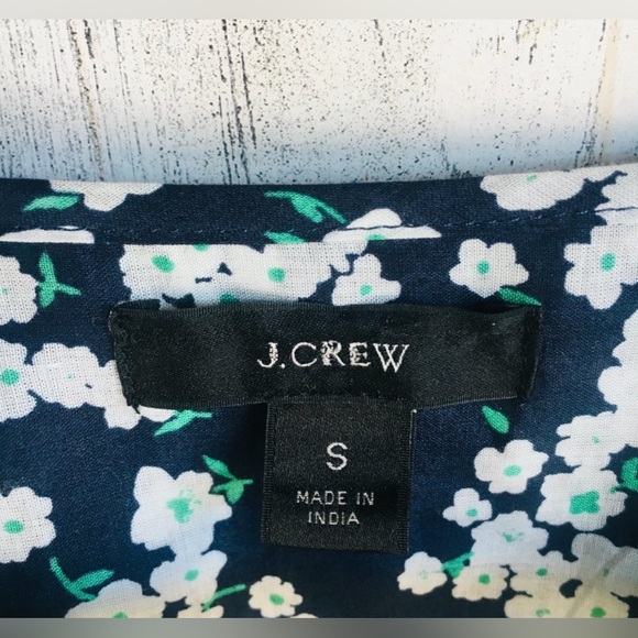 J Crew Tunic Dress Little Blooms Women S Long Sleeve Crew Neck Cotton Floral - Picture 4 of 7